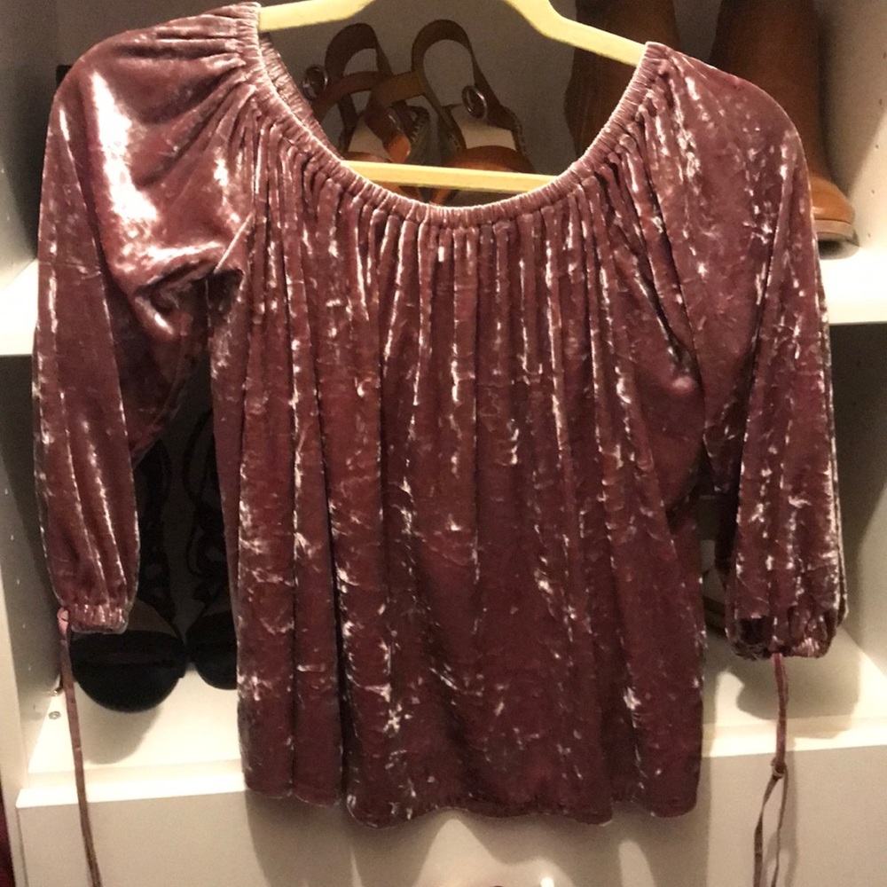 velvet off the shoulder top